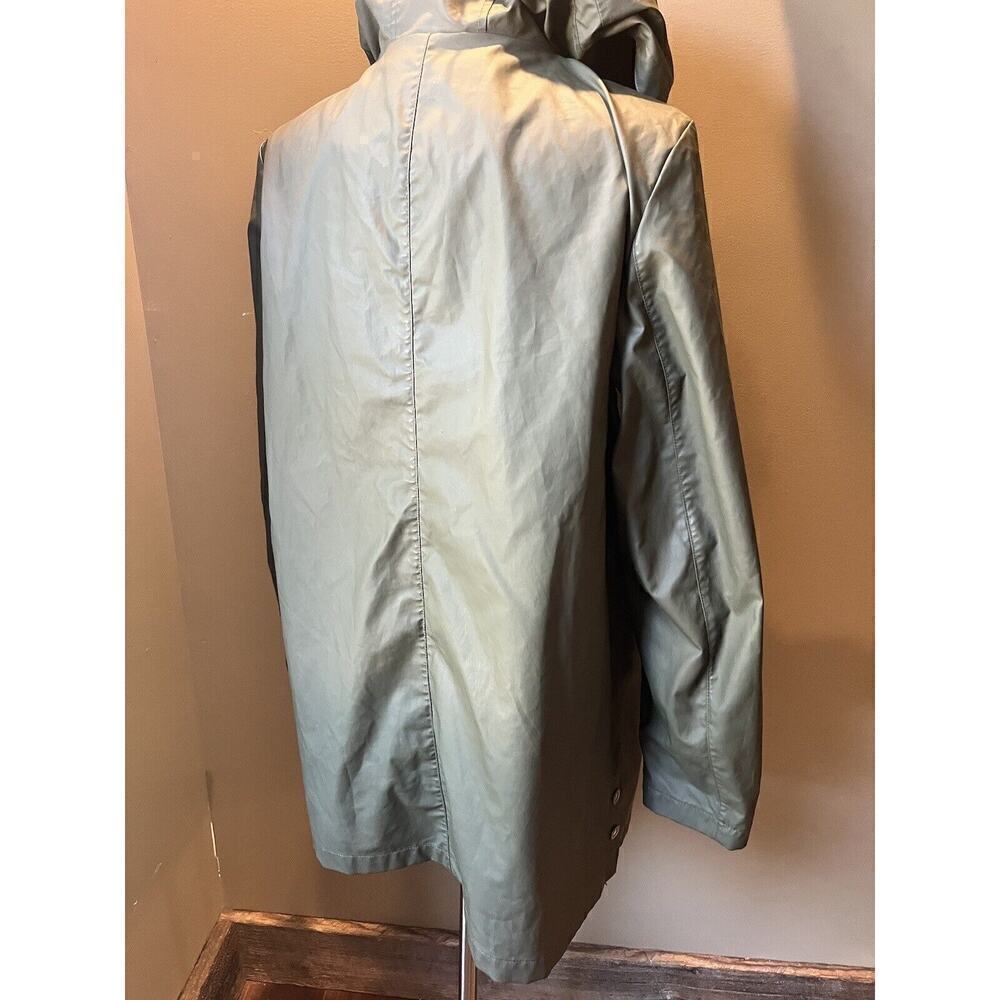 Nautica Womens Green Water Resistant Rain Jacket Sz Large - Picture 4 of 8